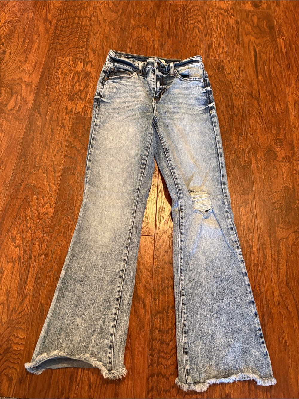 Guess acid wash kick flare jeans